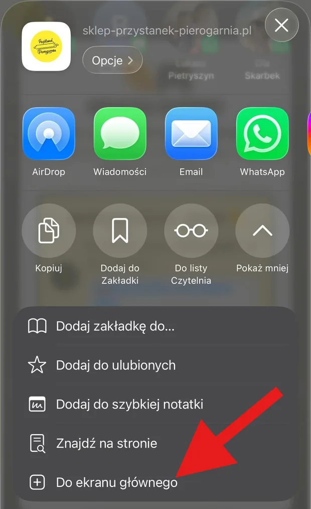Krok 3: pozycja Do ekranu głównego