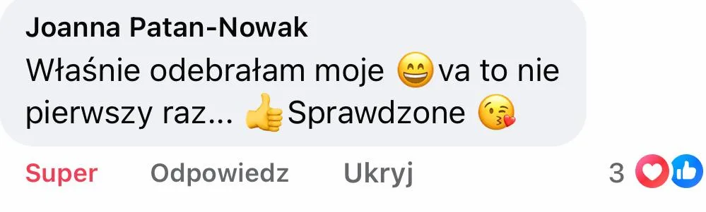 Opinia z Facebooka: Joanna Patan-Nowak